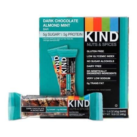 Kind KIND Nuts and Spices Bar, Dark Chocolate Almond Mint, 1.4 oz. Bar, 12/Box 19988